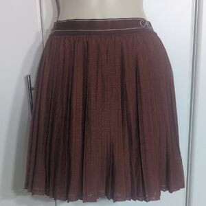 Calia Brown/Red Pleated Skirt XXL